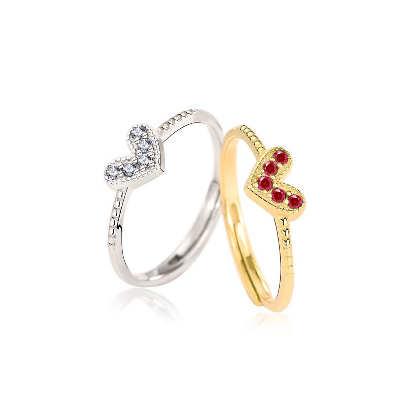 Heart Love 925 Sterling Silver Adjustable Ring