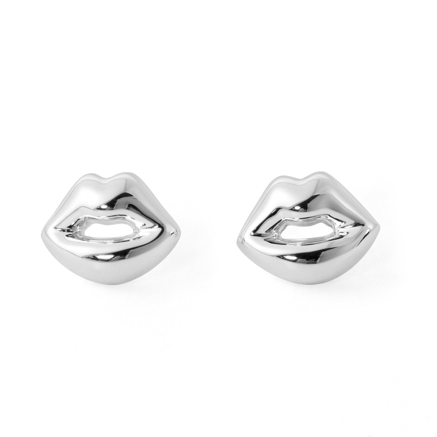 Light Chunky Electroforming Hollow Earrings Large Exaggerated Jewelry Party Gift Women Lips 999 Sterling Silver Stud Earrings(Pre-Sale)