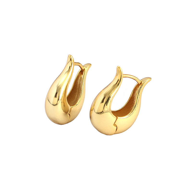 Bold Shape 925 Sterling Silver Hoop Earrings