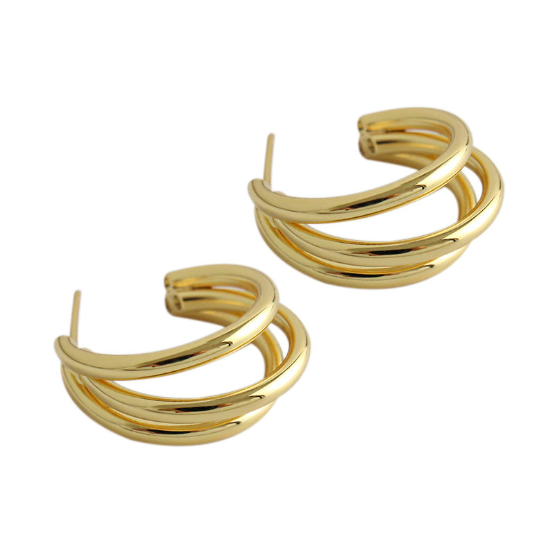 Three Circle Hoop Earrings