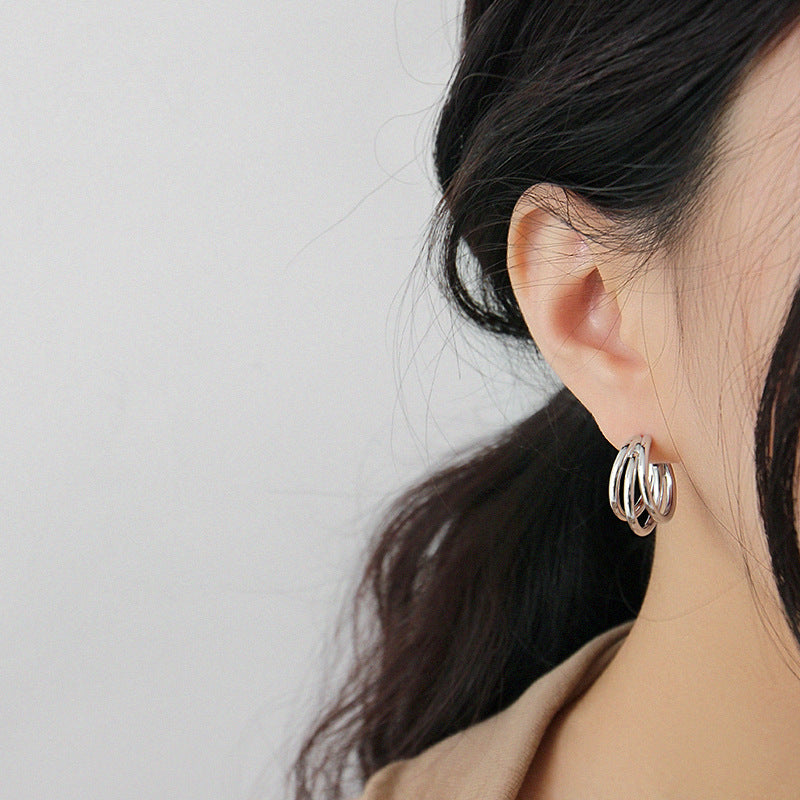 Three Circle Hoop Earrings