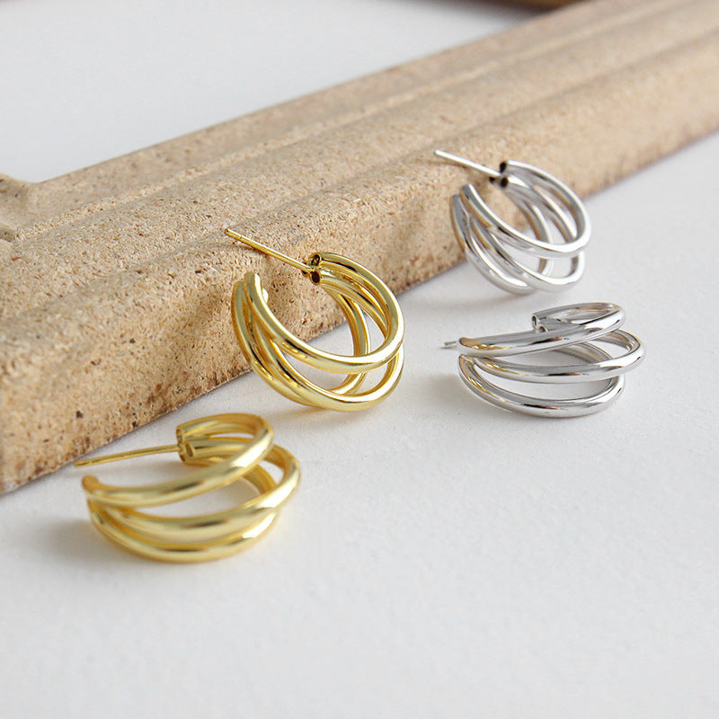 Three Circle Hoop Earrings