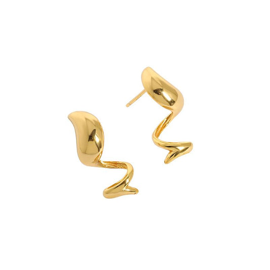 Irregular Spiral Stud Earrings