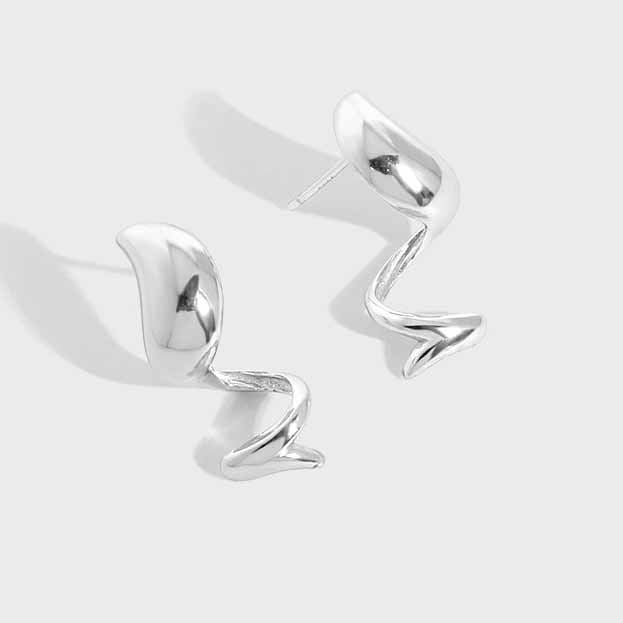 Irregular Spiral Stud Earrings