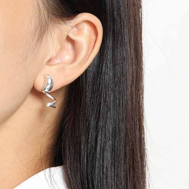 Irregular Spiral Stud Earrings