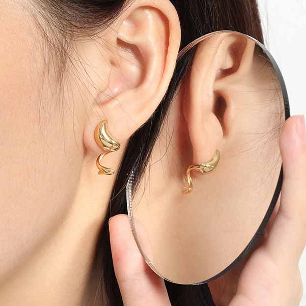 Irregular Spiral Stud Earrings