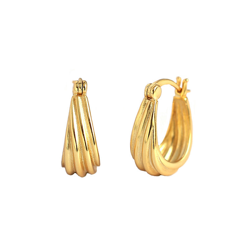 Spiral Geometry 925 Sterling Silver Hoop Earrings