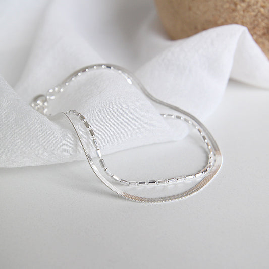 Double Layer 925 Sterling Silver Bracelet