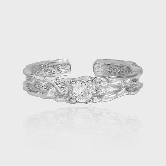Stylish Ring with Cubic Zirconia Feature Stone