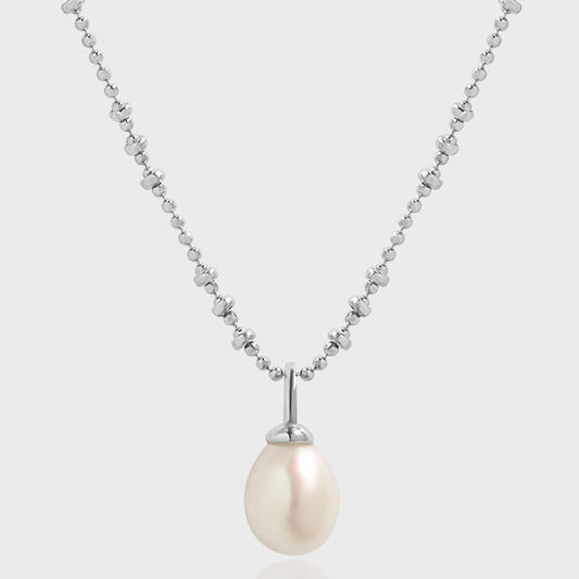 Natural Pearl on Modern Necklace