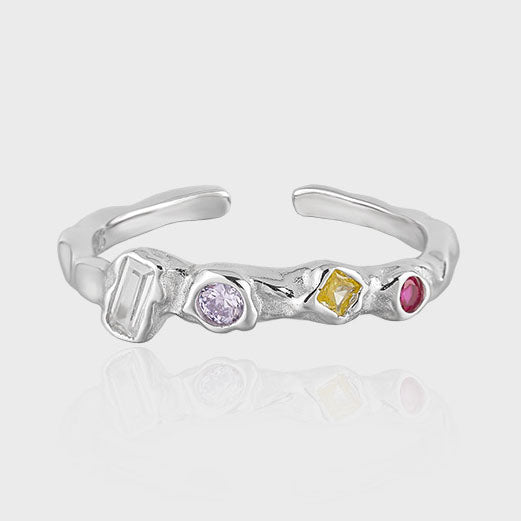 Colourful Cubic Zirconia Adjustable Ring