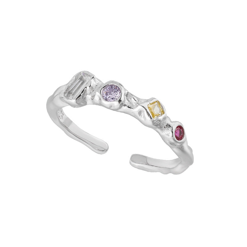 Colourful Cubic Zirconia Adjustable Ring