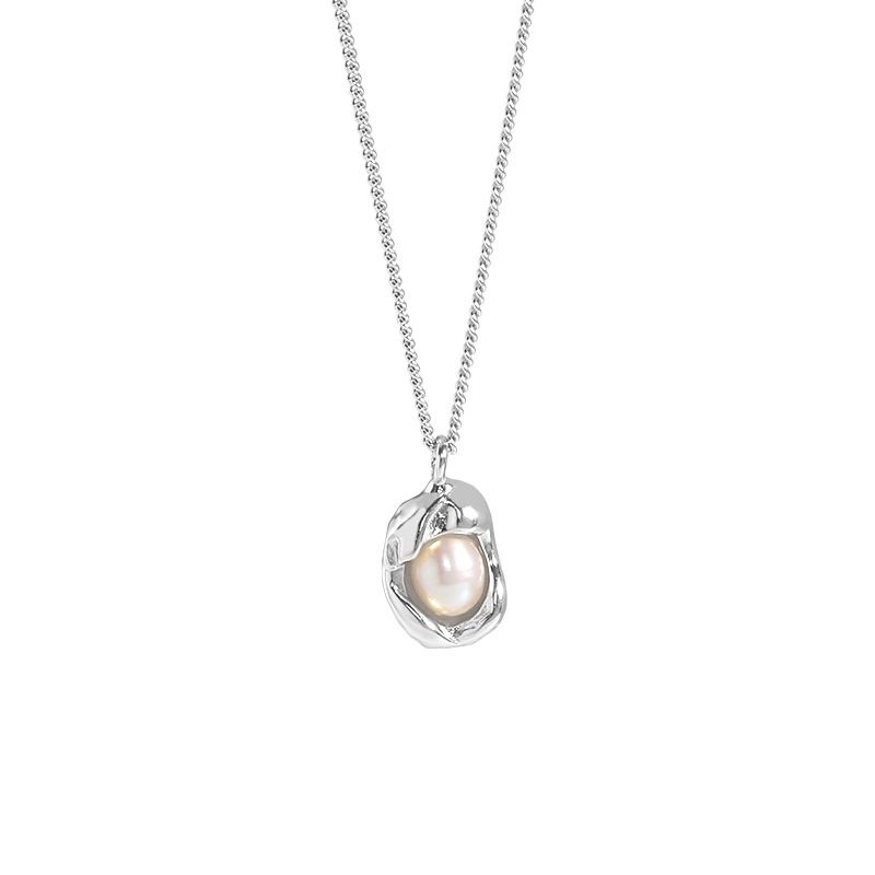 Cultured Pearl in Sterling Silver Necklace