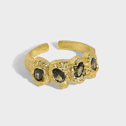 Irregular Ring with Cubic Zirconia Stones