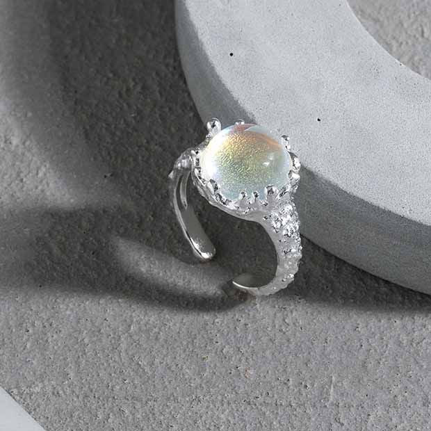 Rainbow Moonstone Ring