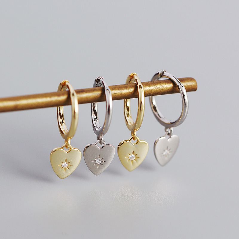 Cubic Zirconia Heart Earrings